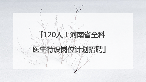120人！河南省全科医生特设岗位计划招聘