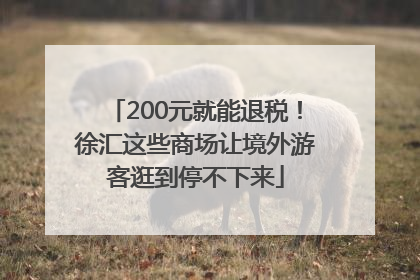 200元就能退税！徐汇这些商场让境外游客逛到停不下来