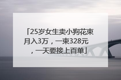 25岁女生卖小狗花束月入3万，一束328元，一天要接上百单