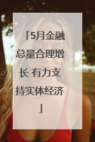 5月金融总量合理增长 有力支持实体经济