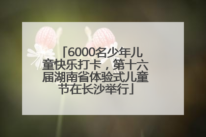6000名少年儿童快乐打卡，第十六届湖南省体验式儿童节在长沙举行